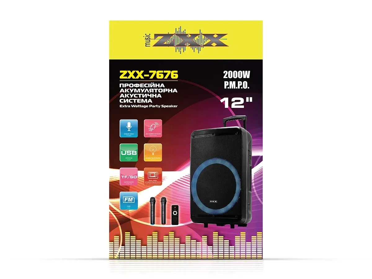 Акустическая переносная колонка ZXX-7676 60Вт 12