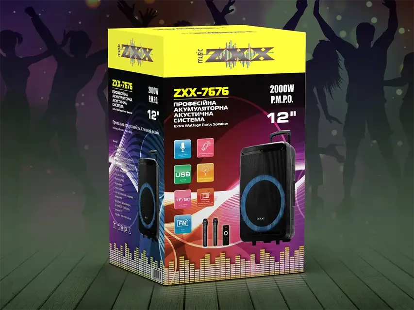 Акустическая переносная колонка ZXX-7676 60Вт 12