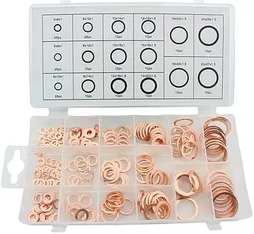 Набір мідних шайб 220 шт. Silver S10548