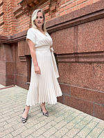 Ошатна сукня Грейс беж короткий рукав