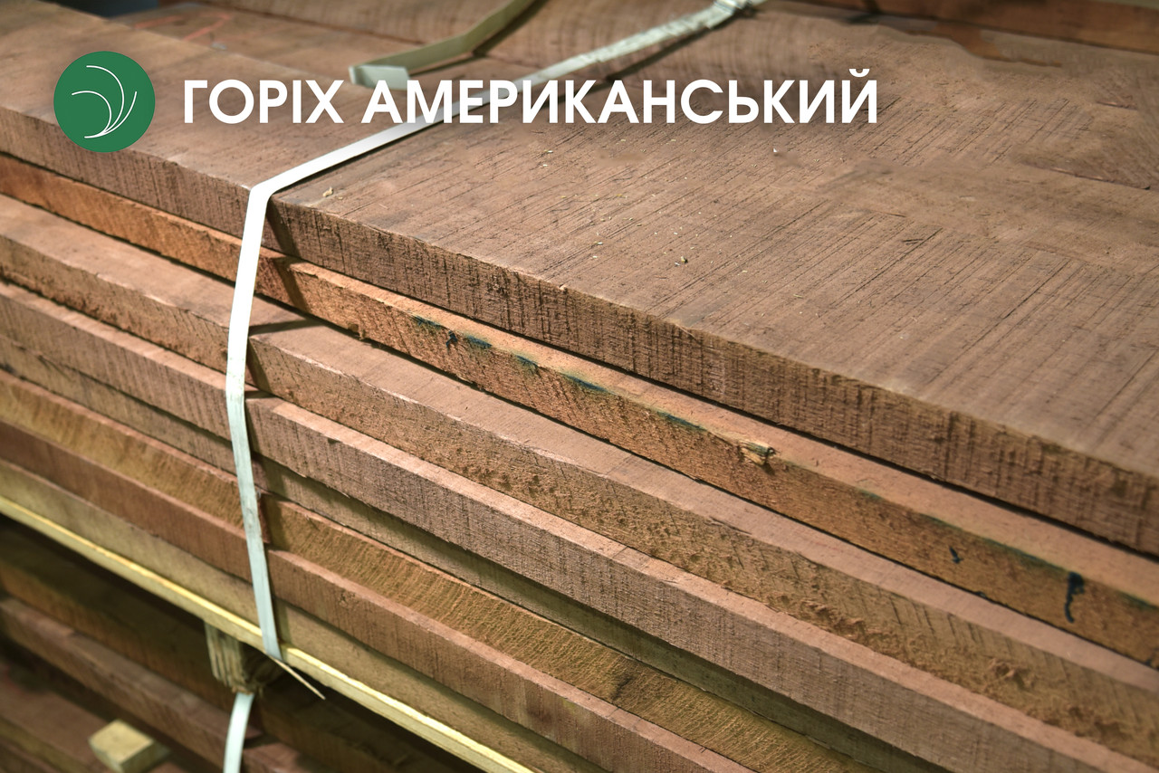 Дошка обрізна з горіха американського 28 мм, ґатунок 1