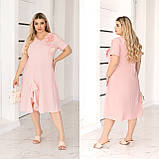 Ошатне літнє вишукане вільне плаття великих розмірів (р.48-62). Арт-2252/42, фото 5