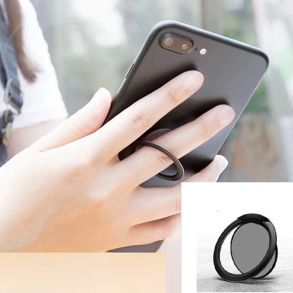 Кільце тримач для телефону чорний попсокет на палець PopSocket, фото 1