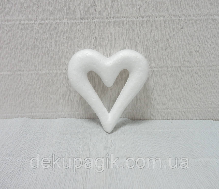 Серце-2 з пінопласту контурне, 8см, фото 1