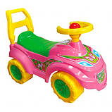 🧡Машинка-каталка для прогулянок "Принцеса" ТехноК 0793 толокар дитячий Рожевий, фото 3