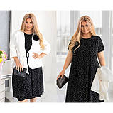 Ошатне практичне літнє плаття батал із коротким рукавом + піджак (р.48-62). Арт-2256/42, фото 4