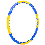 Без пакування - Обруч для схуднення масажний Хула Хуп  DYNAMIC HOOP JS-6018 8 секцій жовтий-синій, фото 8