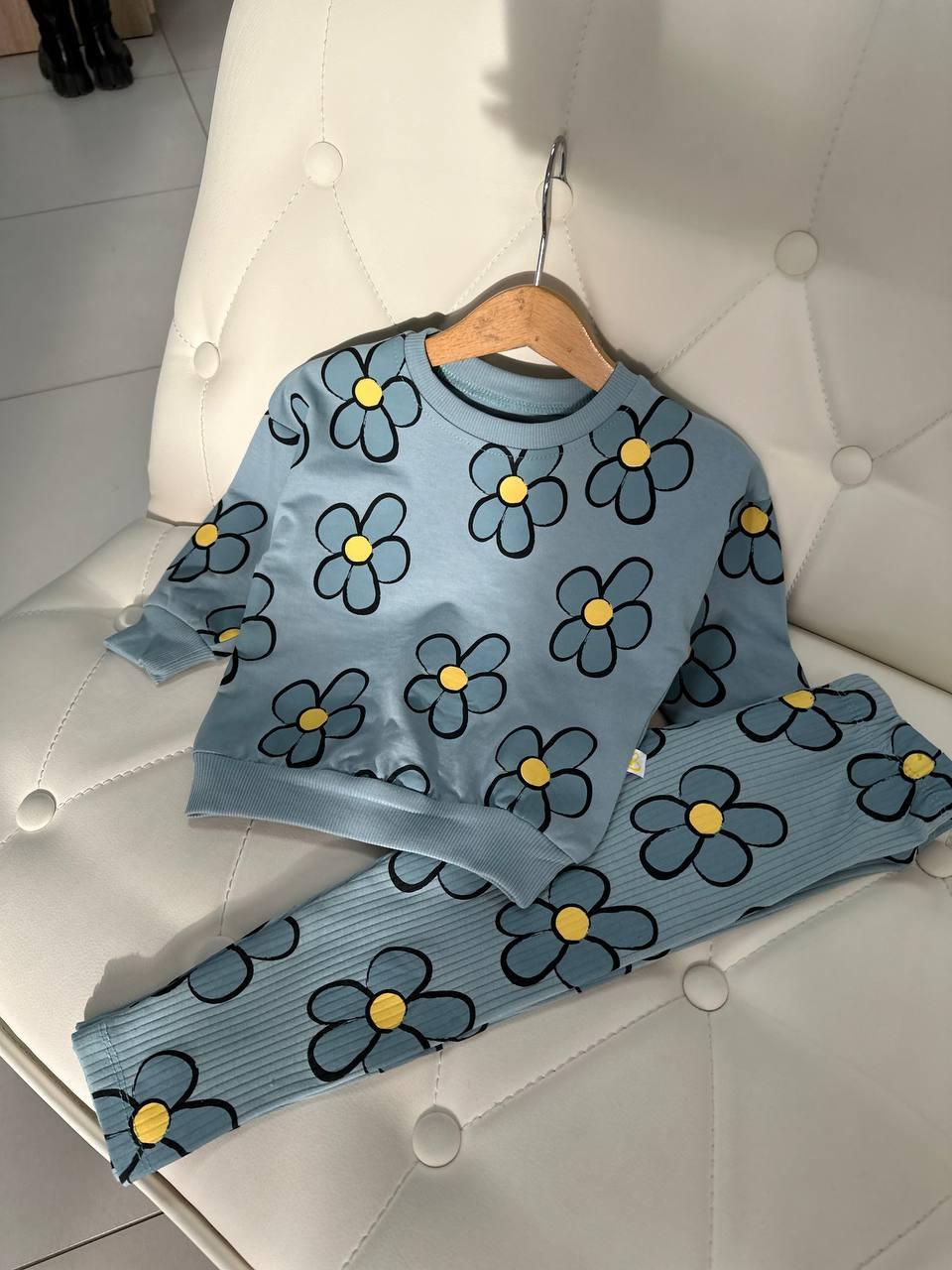 Костюм для дівчинки 2-а "Ромашки" Синій 798, Yoyo Kids, Синій, Дівчинка, Весна Осінь, 104, фото 1