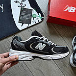 Чоловічі кросівки New Balance 530 Abzorb весна-літо замш з сіткою (чорні). Живе фото, фото 8