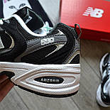 Чоловічі кросівки New Balance 530 Abzorb весна-літо замш з сіткою (чорні). Живе фото, фото 7