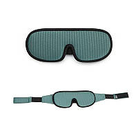Маска для сну 3D світлоблокуюча 100% зелена, мяка дихаюча контурна для відпочинку подорожей йоги літака