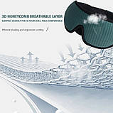 Маска для сну 3D світлоблокуюча 100% зелена, мяка дихаюча контурна для відпочинку подорожей йоги літака, фото 7