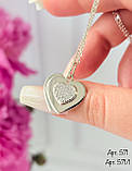 Срібне кольє Серце, фото 4