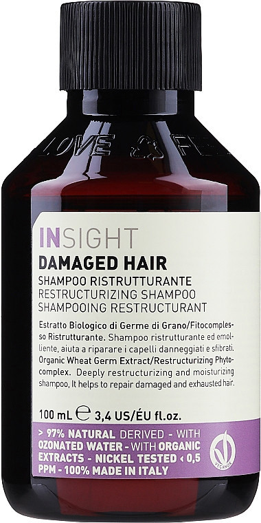 Шампунь для пошкодженого волосся Insight Damaged Hair Restructurizing Shampoo, 100 мл (8029352353574)