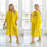 Ошатне елегантне літнє плаття батал із коротким рукавом + піджак (р.48-62). Арт-2258/42, фото 3