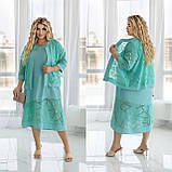 Ошатне елегантне літнє плаття батал із коротким рукавом + піджак (р.48-62). Арт-2258/42, фото 4