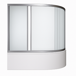 Штора на ванну KO&PO 4038 (150) F 150х145 см асиметричні ліві матове скло