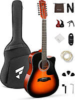 Гітара електро-акустична 12-тиструнна Fesley FDET280C SB (комплект)