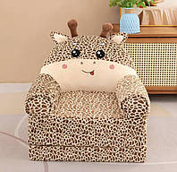 Дитяче м'яке крісло-ліжко-ліжко-трансформер Жираф 50 см, плюшеве розкладне крісло-діван для дітей