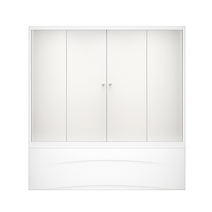 Штора для ванної KO&PO F 150 (W) 150х140 см розсувні сатин скло матове