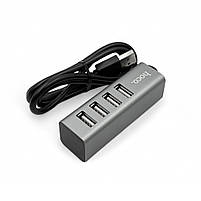 USB HUB Hoco HB1 (4xUSB 2.0) Tarnish Gray, фото 2