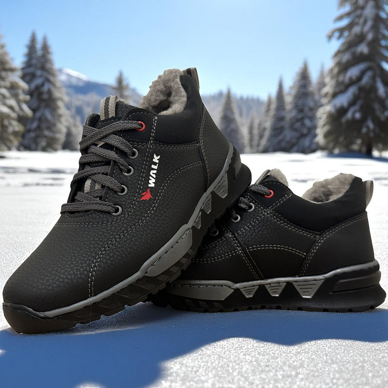 36, 37р. Підліткові кросівки зимові утеплені на хутрі (Сгд-10чср), фото 1