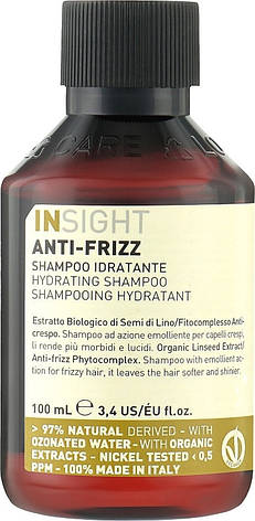 Зволожувальний шампунь для кучерявого волосся Insight Anti-Frizz Hair Hydrating Shampoo, 100 мл (8029352353499), фото 1
