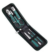 Набір інструментів для манікюру, кусачки для нігтів 6 в 1 з нержавіючої сталі в зручному чохлі для подорожей