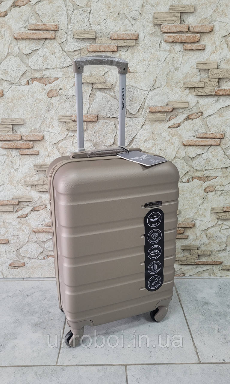 Валіза пластикова на 4 колесах «WINGS» S 55×38×22см. 35л. (ручна поклажа)