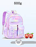 Рюкзак в школу для дівчаток + брелок Ортопедичний легкий шкільний портфель для підлітків 5-11 клас Фіолетовий, фото 6