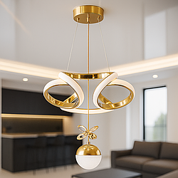 Люстра підвіс Splendid Ray 28W до 8 м² колір Золотистий 30432398