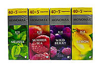 Чай Мономах в пакетиках 40+5 шт 4 смаки Melissa, Lemon, Summer Tea, Wild Berry