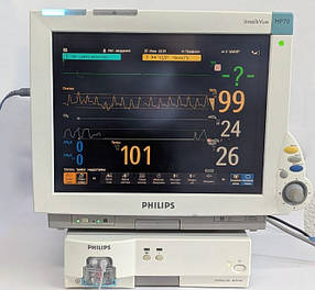 Монітор пацієнта Philips MP70, з транспортним монітором Philips IntelliVue X2 і газоаналізатором Philips IntelliVue G5 - M1019A., фото 2