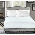 Сатинова однотонна простирадло на гумці Тм Bella Villa 140*200