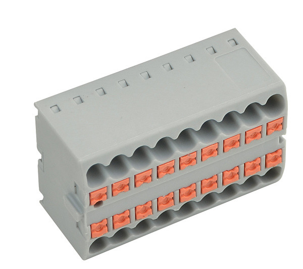 З'єднувальний клемний блок CTP-18, 18 контактів, безгвинтове з'єднання, IP20, сірий, АСКО-УКРЕМ