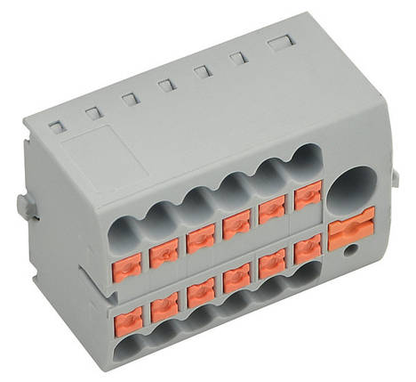 Розподільчий клемний блок DTB-12 для мідних провідників, IP 20, 12 контактів, АСКО-УКРЕМ, фото 1