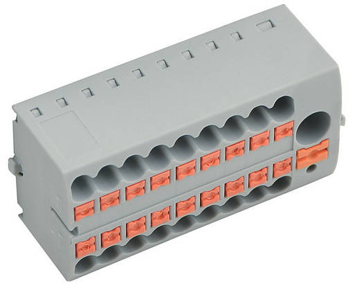 Розподільчий клемний блок DTB-18, затискний, 18 контактів, IP 20, температура -25 до +60°C, АСКО-УКРЕМ, фото 1