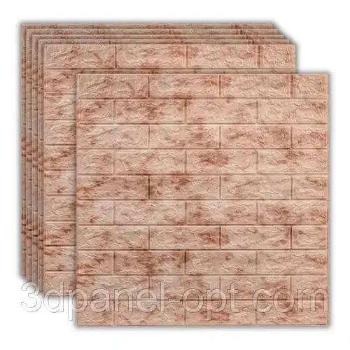 Самоклеючі 3D панелі коричнева мармурова цегла,700х770х4 мм, фото 1