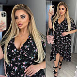 Жіноча літня сукня на запах Тканина: софт принт Розмір: 50-52, 54-56, 58-60, фото 3