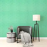 Самоклеюча 3д панель цегла М'ята 700*770*4мм, 3D панелі самоклеючі, декор для дому!, фото 5