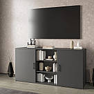 Тумба під телевізор широка з 3 відкритими і 4 закритими Тумби під телевізор в сучасному стилі з ламінованого ДСП, фото 3