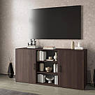 Тумба під телевізор широка з 3 відкритими і 4 закритими Тумби під телевізор в сучасному стилі з ламінованого ДСП, фото 4