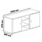 Тумба під телевізор широка з 3 відкритими і 4 закритими Тумби під телевізор в сучасному стилі з ламінованого ДСП, фото 7