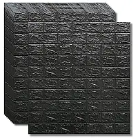 Самоклеюча 3д панель чорна цегла 700*770*4мм, 3D панелі самоклеючі, декор для дому!