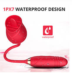 2 в 1 Автоматичний висувний рожевий клітор — зсільний вібратор вагінальний сосок