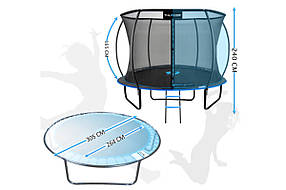Батут THUNDER INSIDE ULTRA з внутрішньою сіткою 10 футів 312 см чорно-блакитний INSIDE-ULTRA-10FT-BLUE