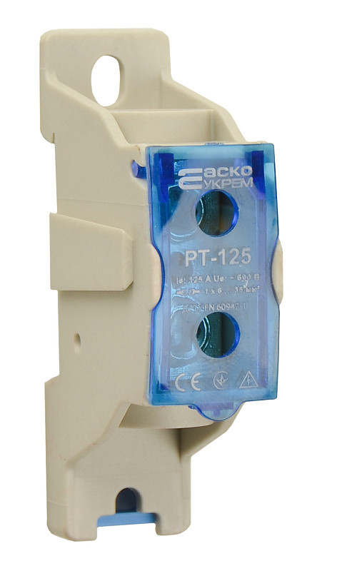 Прохідна силова клема PT-125, захист IP 20, температурний діапазон -40°C до +85°C, АСКО-УКРЕМ