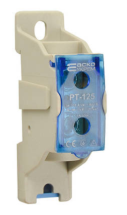 Прохідна силова клема PT-125, захист IP 20, температурний діапазон -40°C до +85°C, АСКО-УКРЕМ, фото 1