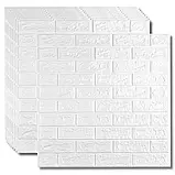 Самоклеючі 3д панелі на стіну клейкі для дому самоклеючі декоративні 3d панелі м'які мийні білі, фото 2