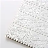 Самоклеючі 3д панелі на стіну клейкі для дому самоклеючі декоративні 3d панелі м'які мийні білі, фото 4